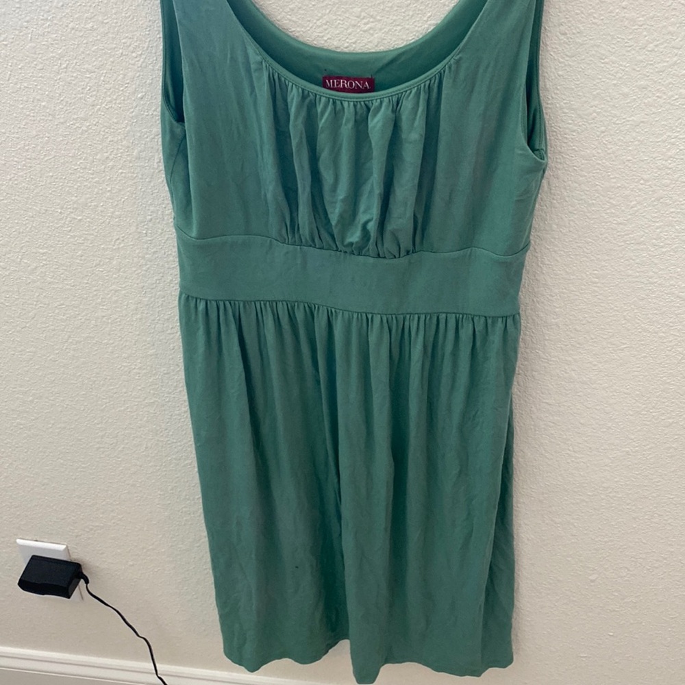 Merona Green Loose Front Statement Waistband Dress